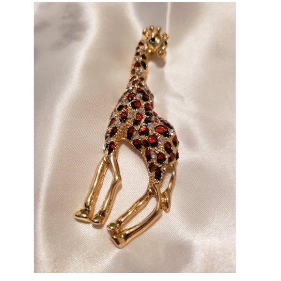 Alilang Jewelry - Golden Tone Clear Crystal  Rhinestones Brooch